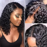 13AGlueless Brazilian Bob Curly Weave Frontal Wig14 -13x4 Full Frontal
