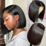 8  Brazilian Glueless Full Frontal Bob Wig-13x4 Lace Straight Wigs