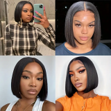 10inch Wear And Go Full Frontal Bob Wig-Straight 13x4 Lace Frontal Wig