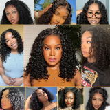 13AGlueless Brazilian Bob Curly Weave Frontal Wig14 -13x4 Full Frontal