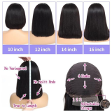 12Inch Brazilian/Peruvian Hair Straight Bob Wig Glueless Frontal Lace Wig
