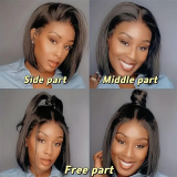 8  Brazilian Glueless Full Frontal Bob Wig-13x4 Lace Straight Wigs