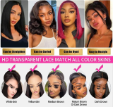 12Inch Brazilian/Peruvian Hair Straight Bob Wig Glueless Frontal Lace Wig
