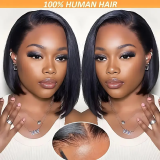 10inch Wear And Go Full Frontal Bob Wig-Straight 13x4 Lace Frontal Wig