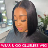 10inch Wear And Go Full Frontal Bob Wig-Straight 13x4 Lace Frontal Wig