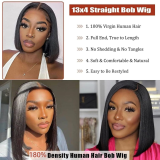 10inch Wear And Go Full Frontal Bob Wig-Straight 13x4 Lace Frontal Wig