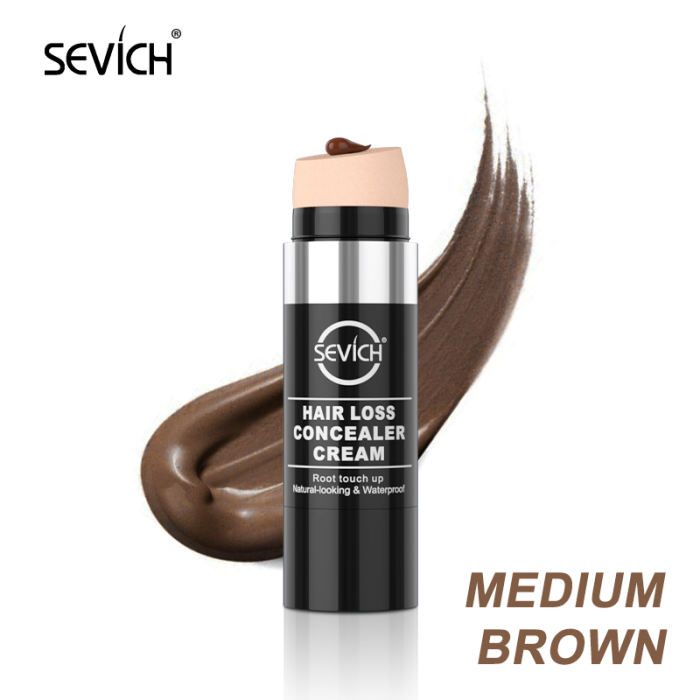 Sevich 30ml Waterproof Hair Loss Concealer Cream Unisex Natural-Looking Instantly Black Color Root Touch Up Hairline Concealer