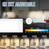 LED Under Cabinet Light, Plug in 12 Inch Kitchen Counter Panel Light, Linkable Easy Installation, 6W 480Lm Stepless Dimmable, 5X Lighting Colors 3000K- 5000K CRI 90+ ETL Listed