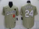 MLB Los Angeles Dodgers Front #8 Back #24 Kobe Bryant Cream Jersey