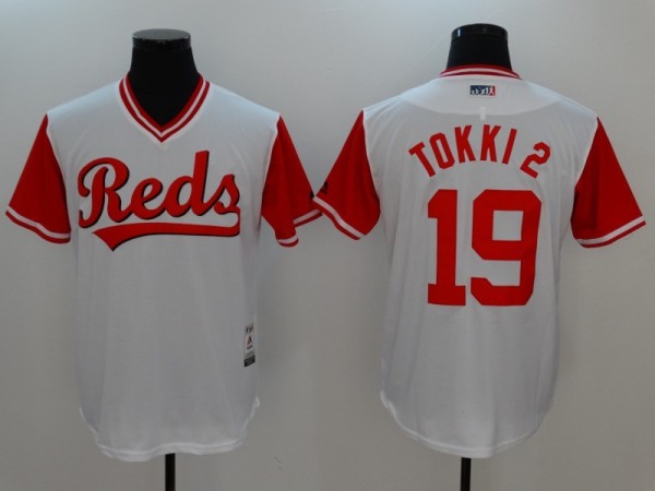 MLB Cincinnati Reds#19 Tokki 2 White Game Nike Jersey