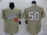 MLB Los Angeles Dodgers #50 Mookie Betts Cream Jersey
