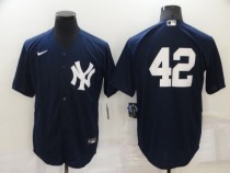 MLB New York Yankees #42 Mariano Rivera Navy Blue Jersey