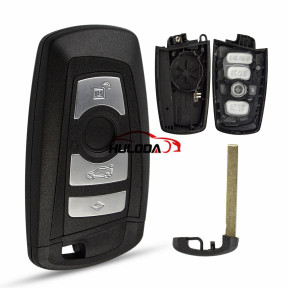 For BMW 5 series 4 button 3 remote key blank with Key Blade（black）