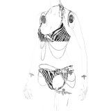 Spring 2022 Print Sexy Tethered Chain Bikini Swimsuit Set