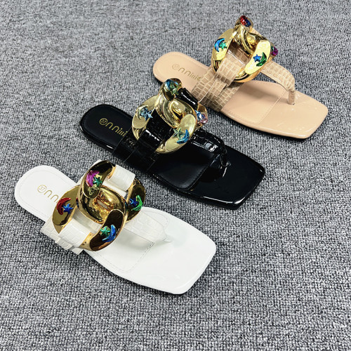 flip flop square toe flat sandals