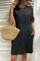 Black Loose Lace Dress UNISHE Wholesale