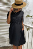 Black Loose Lace Dress UNISHE Wholesale