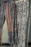 Leopard Print Ruffle Wide Leg Pants Unishe Wholesale