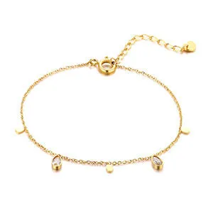 Wholesale Stainless Steel Women Water Drop Charm Bracelet
