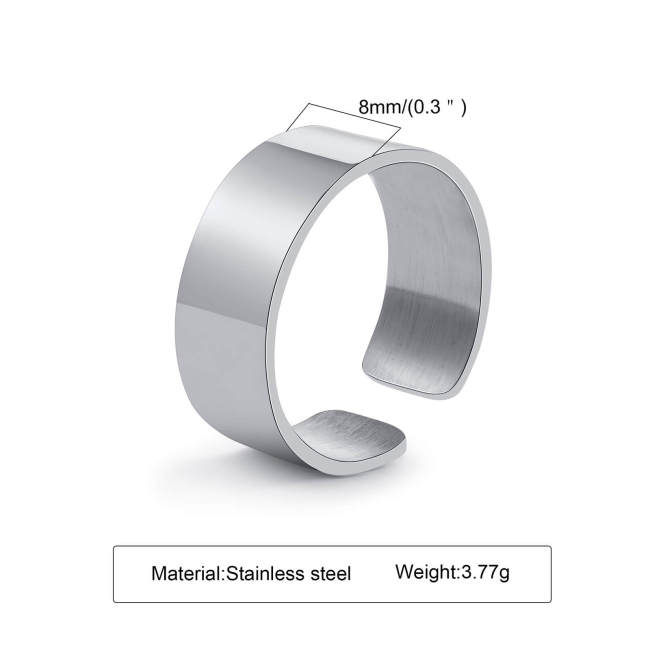 Wholesale Stainless Steel Simple Adjustable Band Ring