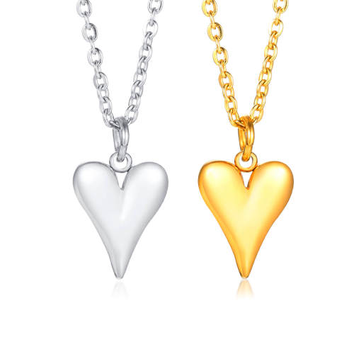 Wholesale Stainless Steel Puffed Heart Pendant Necklace