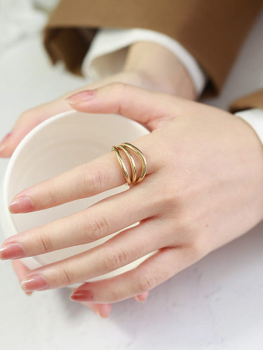 Wholesale Stainless Steel Three Layer Open Ring