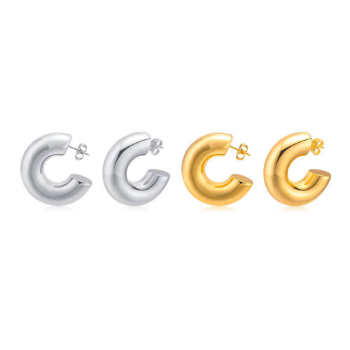 Wholesale Stainless Steel Thick C-shape Chunky Stud Earrings
