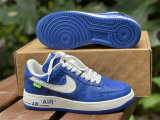 Authentic LV x Nike Air Force 1 Low Blue/White