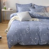 4PCS Cover Set Stars Pattern Printed Plaids Bedding For Home