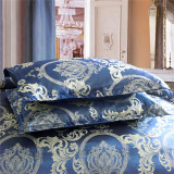 3PCS Bedding Satin Silk Drill Printed Quilt Cover Set With Pillowcases