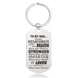4.9*2.8cm Engraved Stainless Keychain Necklace Gifts Dad To Son
