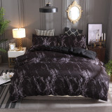 3PCS Bedding Stone Texture Printed Quilt Cover With Pillowcases