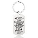 4.9*2.8cm Couple Love Gifts Engraved Keychain Necklace for Anniversary