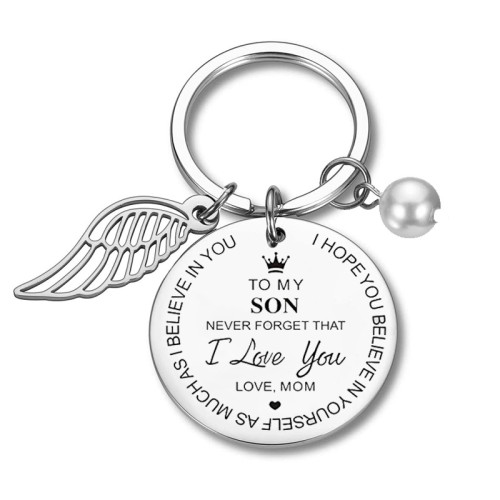 Inspirational Gift Birthday Gift To My Daughter Son Wing Stainless Keychain Frome Mom Dad That I Love You Forever