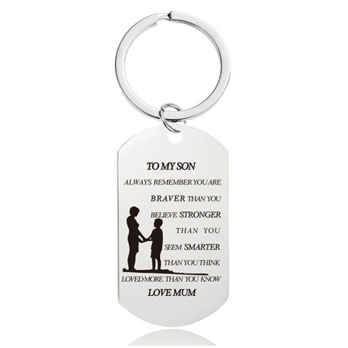 4.9*2.8cm Engraved Keychain Necklace Always Remember You Are Braver for Kids