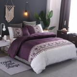 3PCS Bedding Stripes Printed Pattern Quilt Cover With Pillowcases