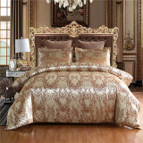3PCS Bedding Satin Silk Drill Printed Quilt Cover Set With Pillowcases