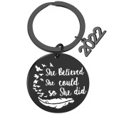 Keychain She Believed She Could So She Did Inspiring Jewelry Gift for Women Girls