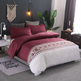 3PCS Bedding Stripes Printed Pattern Quilt Cover With Pillowcases