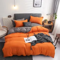 4PCS Bedding Solid Color Two-Sided Comfortable Set