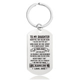 4.9*2.8cm Engraved Stainless Keychain Necklace Gifts To Kids From Parents