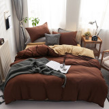 4PCS Bedding Solid Color Two-Sided Comfortable Set