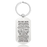 4.9*2.8cm Engraved Stainless Keychain Necklace Gifts To Kids From Parents