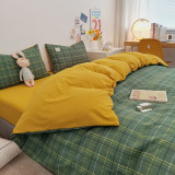 Bedding Multicolor Plaids Comfortable Fabric 4PCS Set For Home