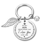 Inspirational Gift Birthday Gift To My Daughter Son Wing Stainless Keychain Frome Mom Dad That I Love You Forever