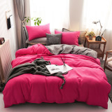 4PCS Bedding Solid Color Two-Sided Comfortable Set