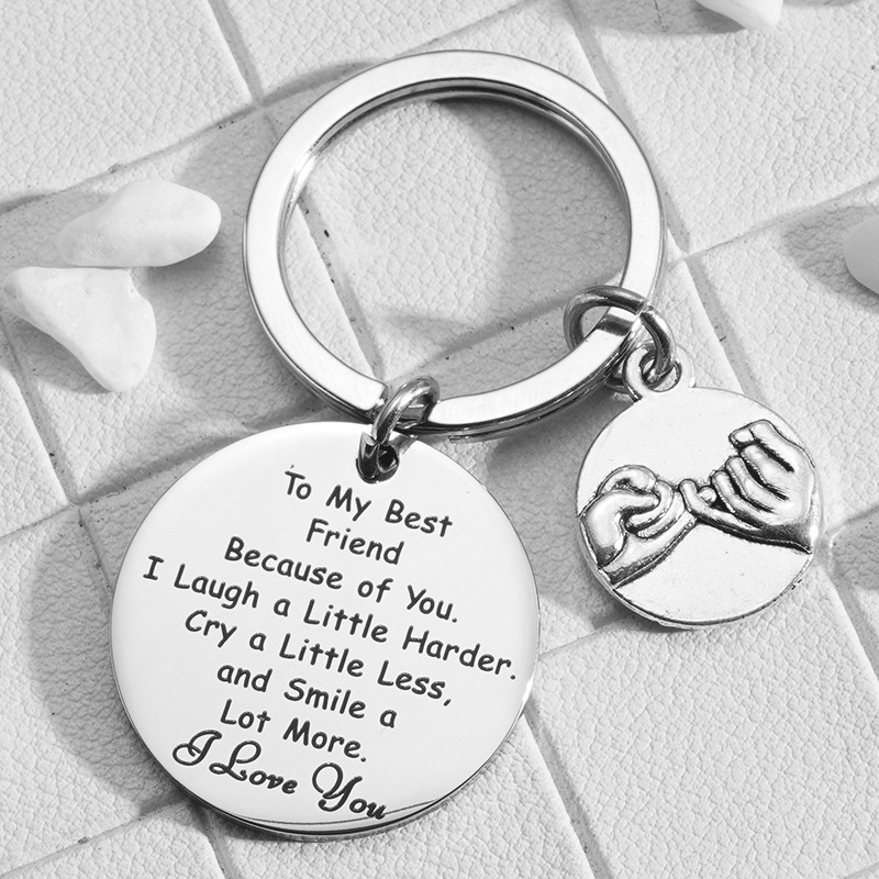 Keychain To My Best Friend I Love You Gifts Hand in Hand Key Chain