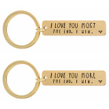 5*1.2cm I Love You Most More Stainless Keychain Necklace Valentines Anniversary Gift
