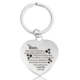 Mother’s Day Gift Mom Heart Keychain from Kids for Best Mom Ever