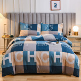 4PCS Bedding Printed Plaids Quilt Cover Set For Bedroom
